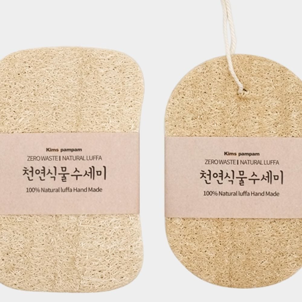 천연수세미 식물수세미 다목적수세미 둥근사각1개 - 상품 이미지