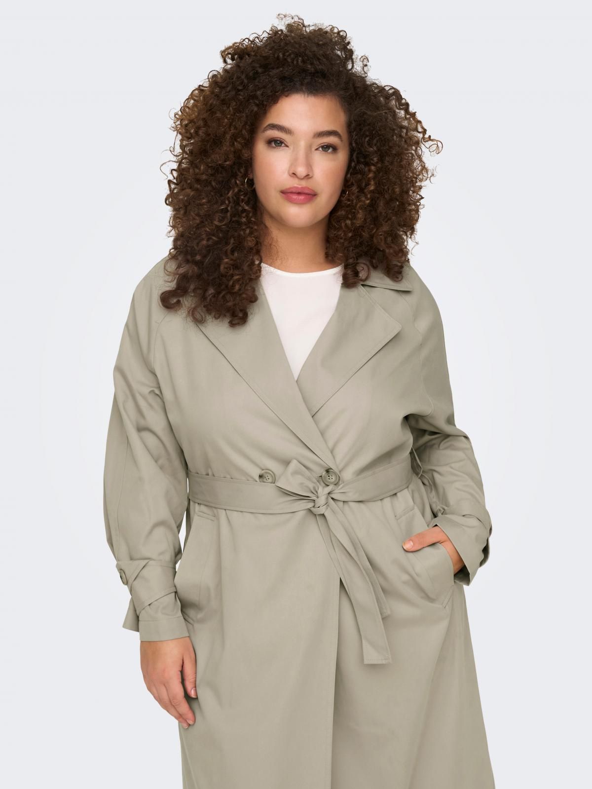 온리 테크니컬 헤비웨이트 벨티드 롱코트 15282597_1972 GREY / CROCKERY 이미지 6