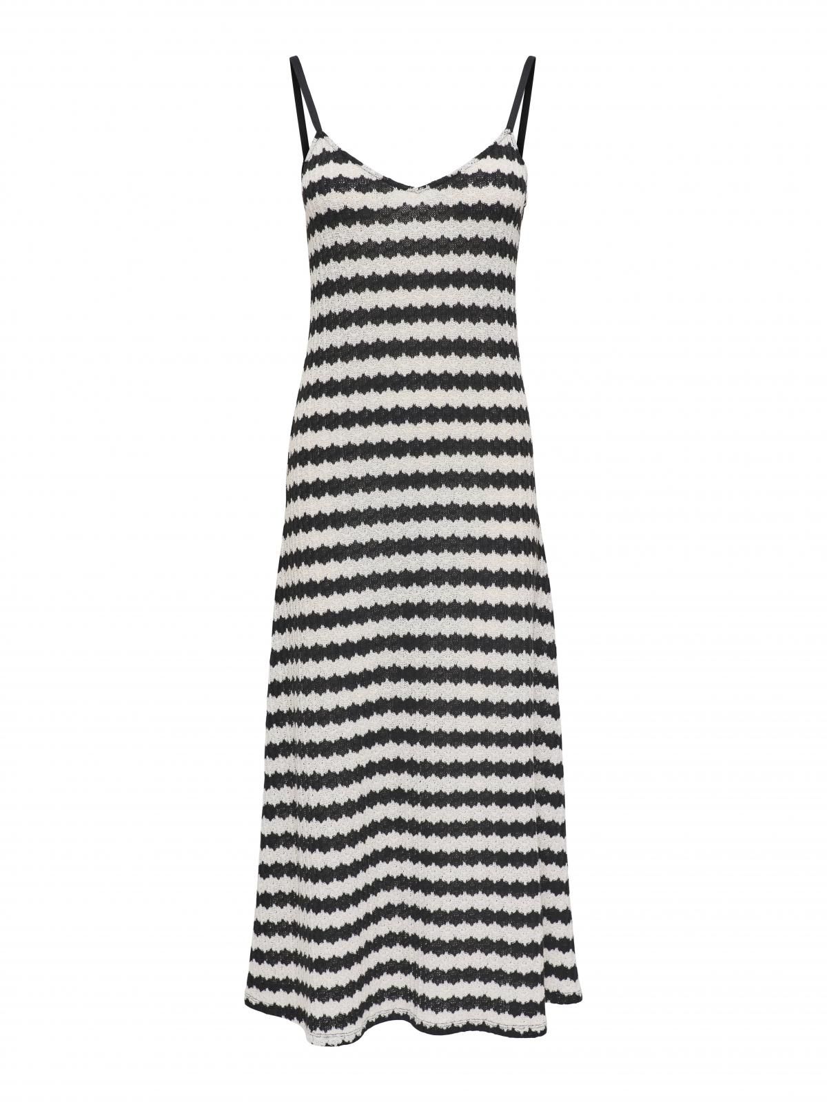 온리 스트라이프 롱 브이넥 슬리브리스 원피스 15357679_2161_1219450 BLACK / BLACK - 상세 이미지 4