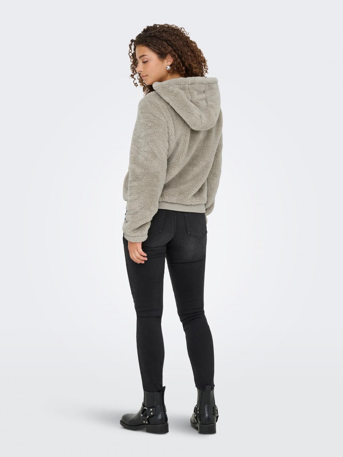 온리 테디 후드 집업 숏코트 라이트그레이 15300635_4481 GREY / PURE CASHMERE - 상세 이미지 3