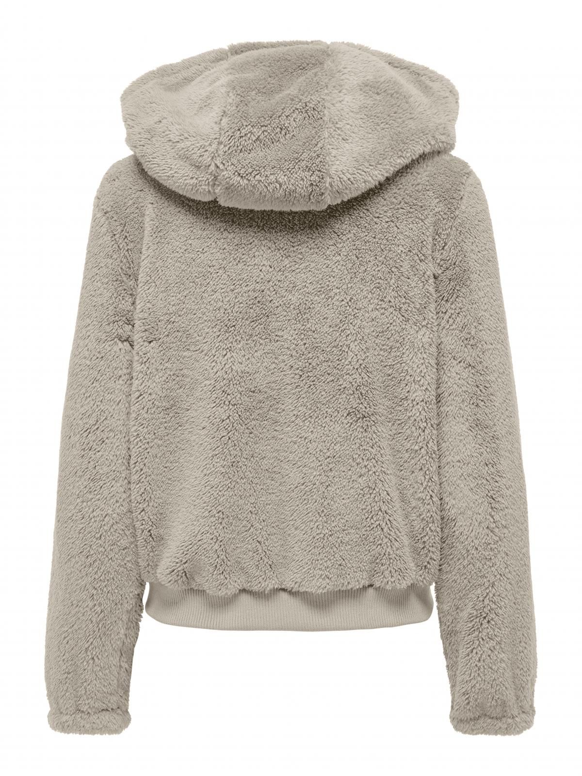 온리 테디 후드 집업 숏코트 라이트그레이 15300635_4481 GREY / PURE CASHMERE - 상세 이미지 4