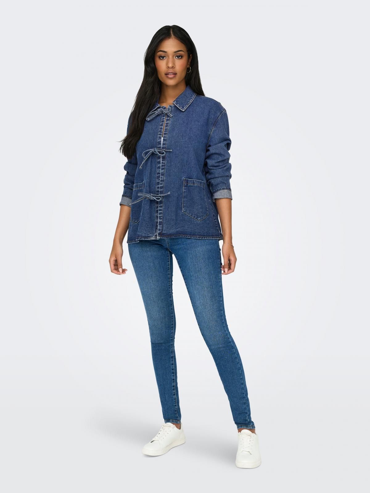 온리 테크니컬 오버핏 데님 재킷 15328253_2114 BLUE / DARK BLUE DENIM - 상세 이미지 5