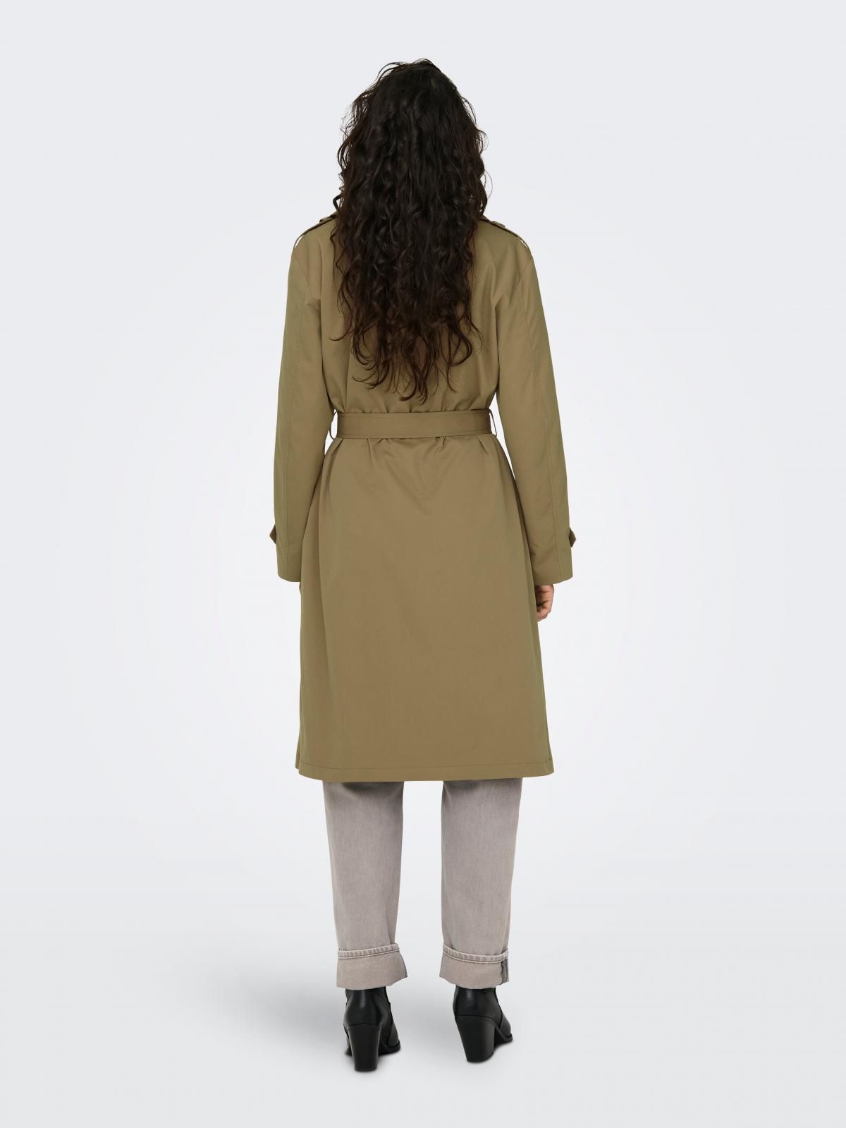 온리 클래식 더블버튼 벨티드 트렌치코트 15333767_6823 BROWN / PETRIFIED OAK - 상세 이미지 3