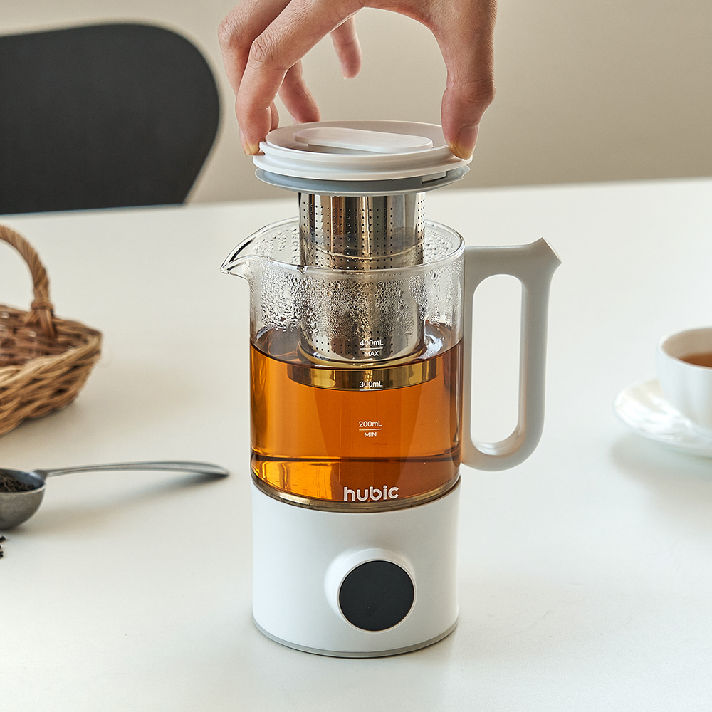 [맞춤온도]휴빅 유리 전기포트 티 포트 휴대용 여행용 사무실 미니 소형