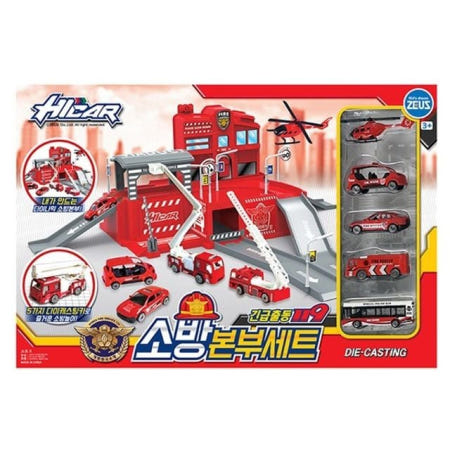 온지니 출동119소방본부세트 주차장놀이 작동 자동차 자동차선물 미니카세트 어린이날선물