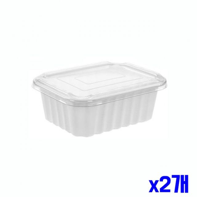 일회용 사각 용기 1300ml 25set 포장그릇 x2개 - 메인 이미지
