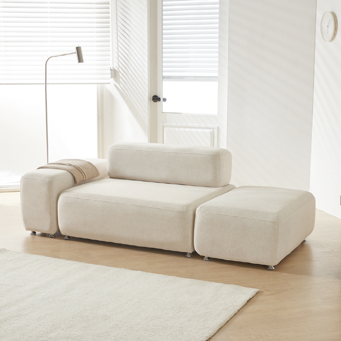 (희망일배송) 몽쉘 모듈형 기능성 조야 패브릭 소파 라이트베이지, 2인용