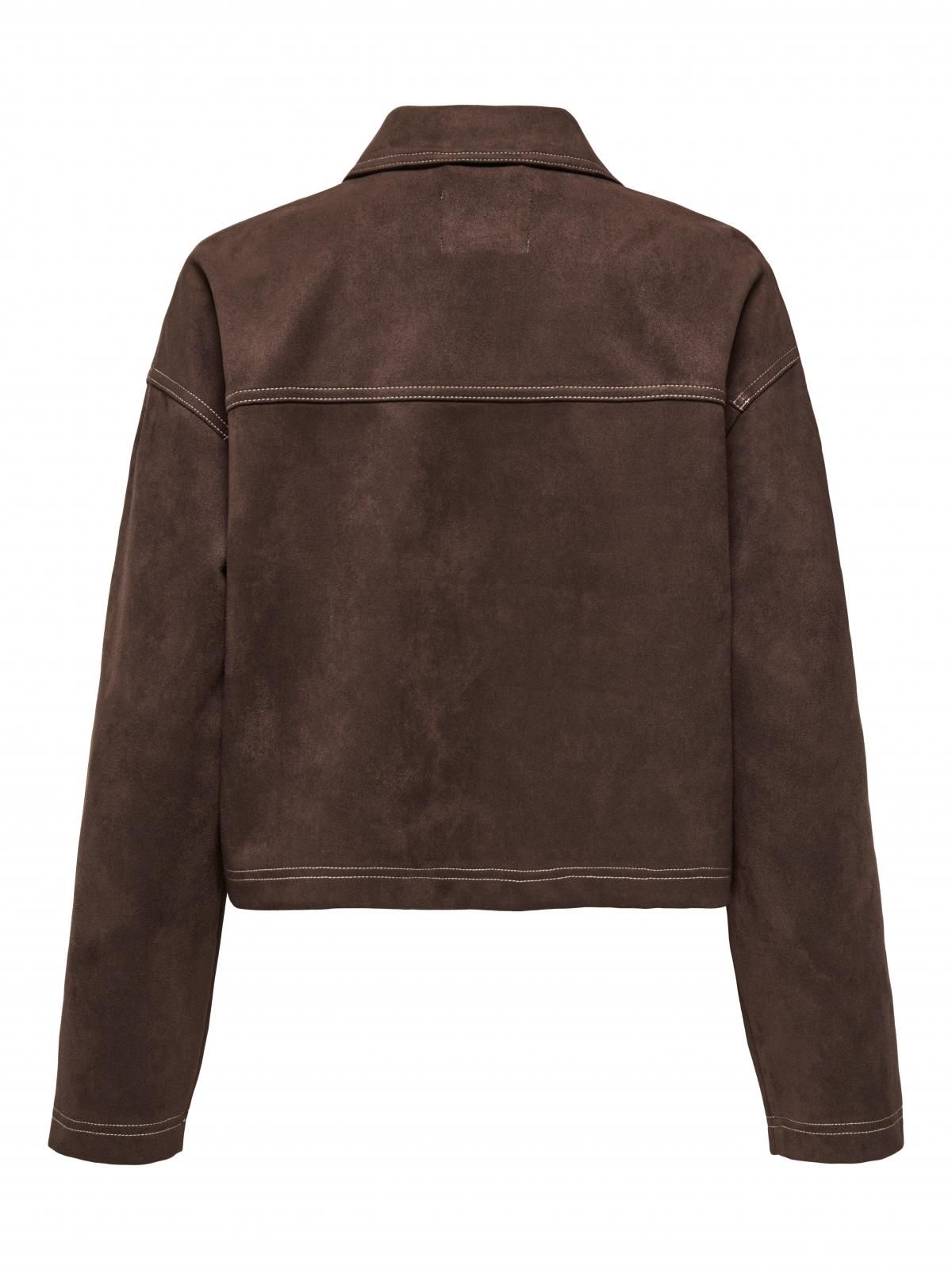 온리 크롭 브라운 스웨이드 오버핏 재킷 15351260_280_1195434 BROWN / SEAL BROWN - 상세 이미지 4