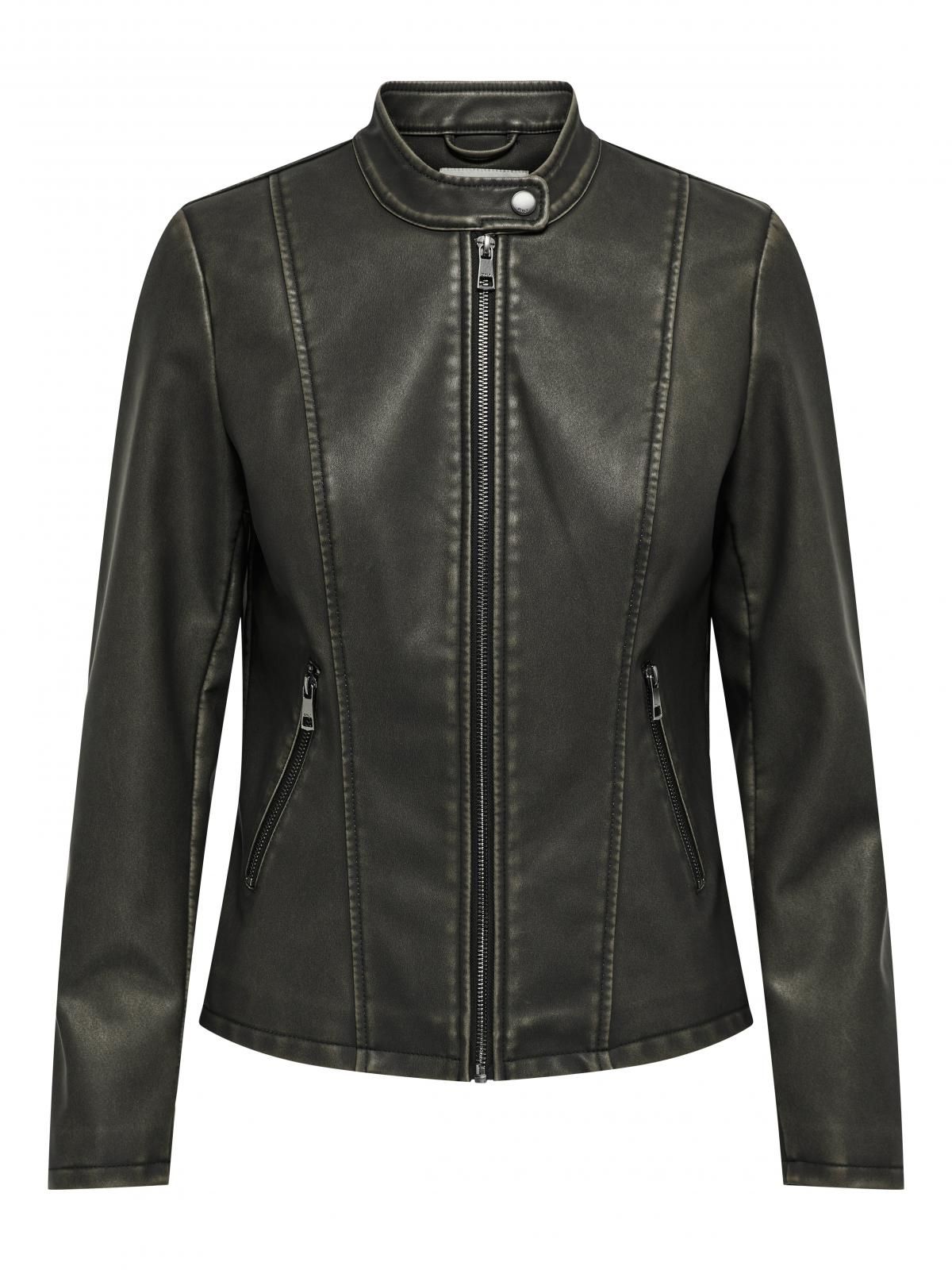 온리 테크니컬 페이크 레더 라이더 재킷 15315882_2161_1089265 BLACK / BLACK - 상품 이미지