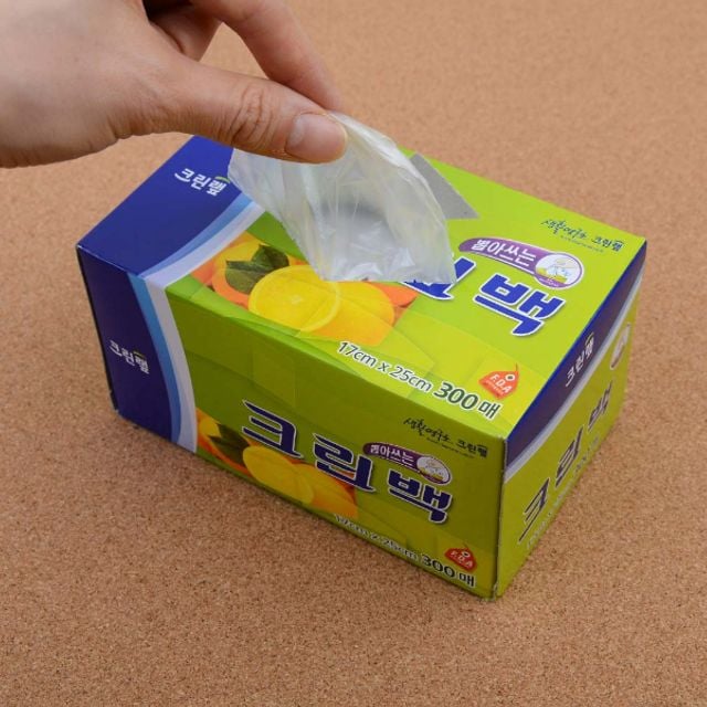 크린랩 뽑아쓰는 크린백 일회용 비닐봉지 300매 17cm x 25cm - 상품 이미지