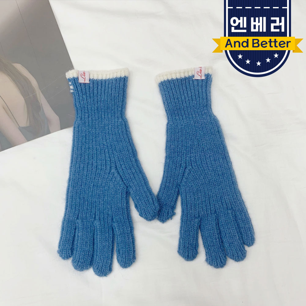 니트 털 캐시미어 장갑 스마트폰터치 핑거홀 운전장갑 여자 겨울 따뜻한 무지 이미지 6