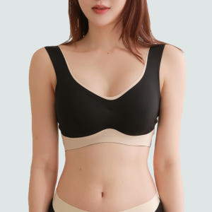 심리스브라 처진가슴 들뜸없는 잡아주는 노와이어 스포츠 노후크 브라탑 무봉... 착용 후기 | 사이즈/핏 총정리 - 상품 이미지 2