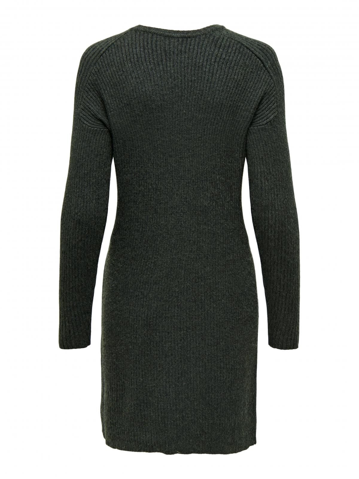 온리 베이직 니트 미니 원피스 라운드넥 15259280_2383 GREY / DARK GREY MELANGE - 상세 이미지 4