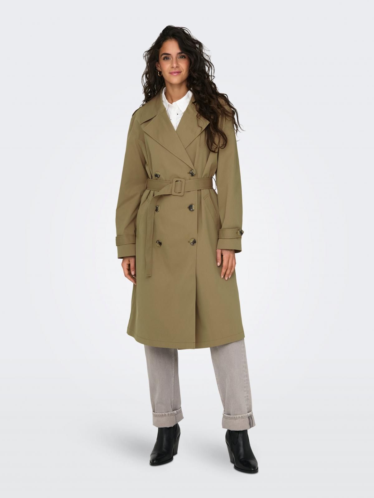온리 클래식 더블버튼 벨티드 트렌치코트 15333767_6823 BROWN / PETRIFIED OAK - 상세 이미지 2