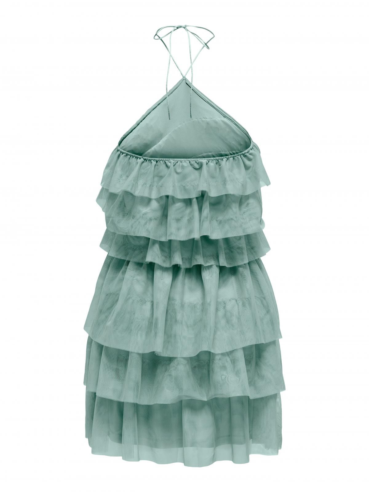 온리 프릴 티어드 오프숄더 미니 원피스 15347998_1454 TURQUOISE / BLUE SURF - 상세 이미지 5