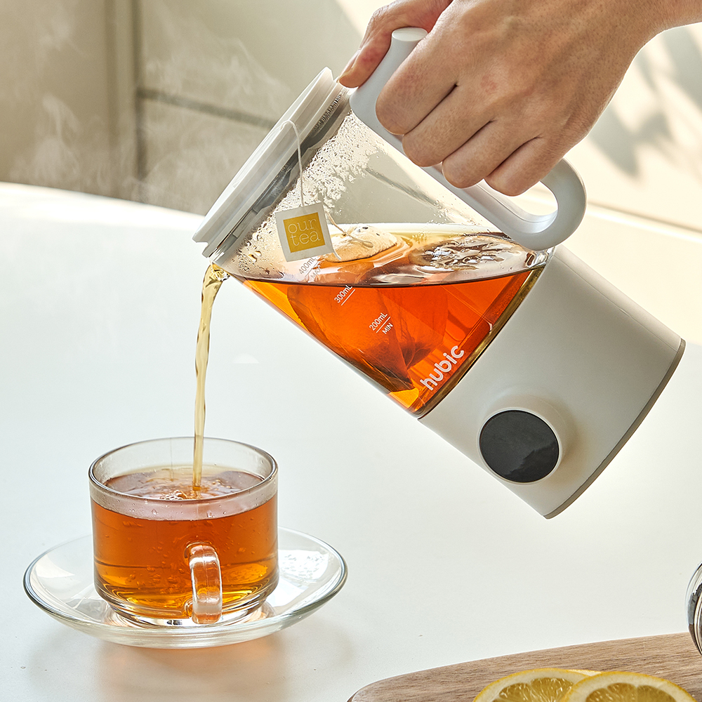 [맞춤온도]휴빅 유리 전기포트 티 포트 휴대용 여행용 사무실 미니 소형