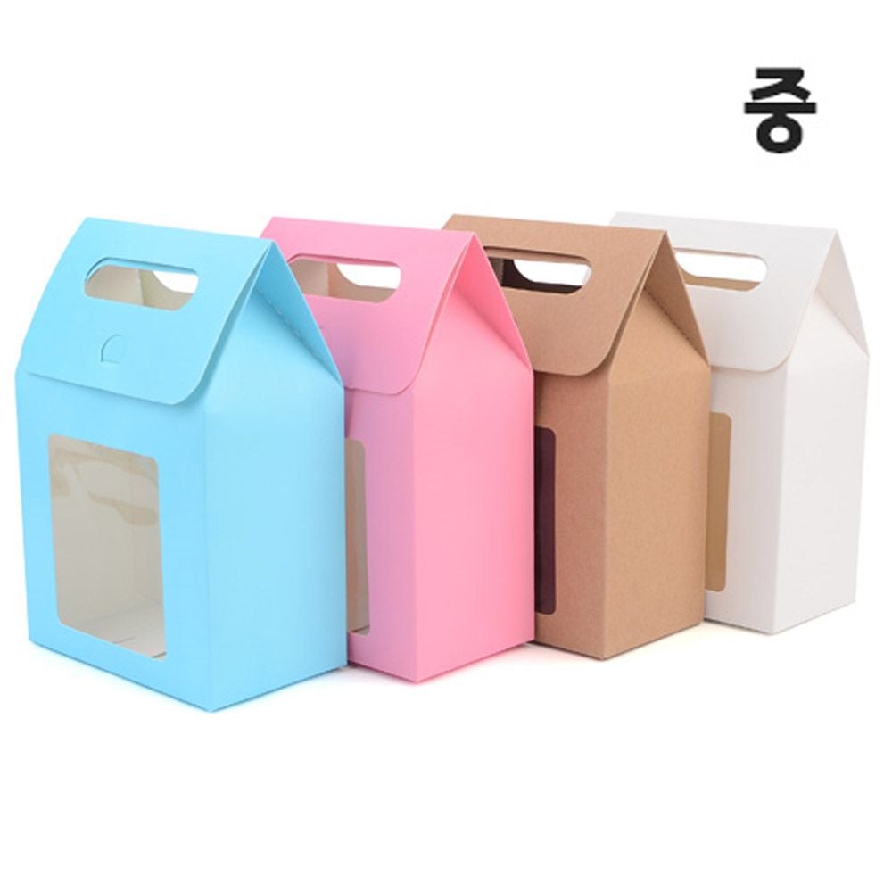 접이식 투명창 손잡이형 선물박스 X20개 중형 (랜덤) - 상품 이미지
