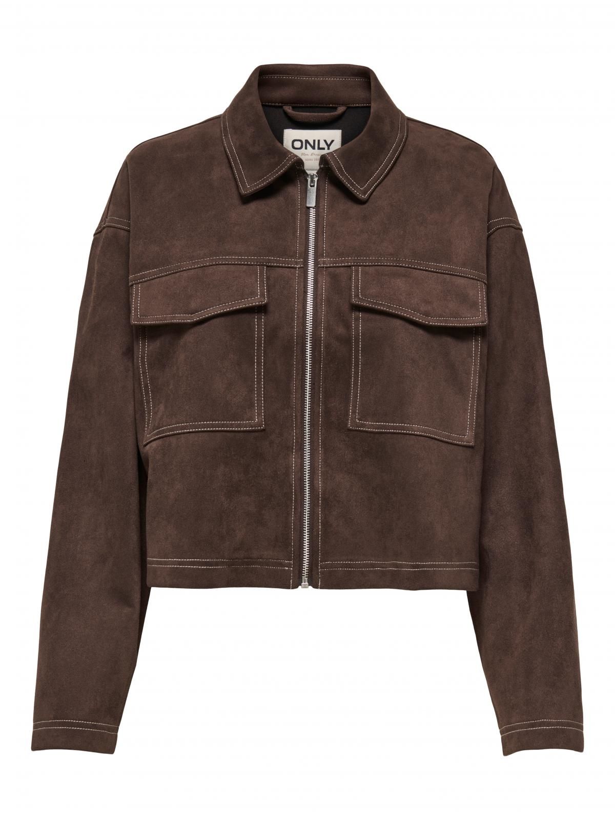 온리 크롭 브라운 스웨이드 오버핏 재킷 15351260_280_1195434 BROWN / SEAL BROWN - 상품 이미지