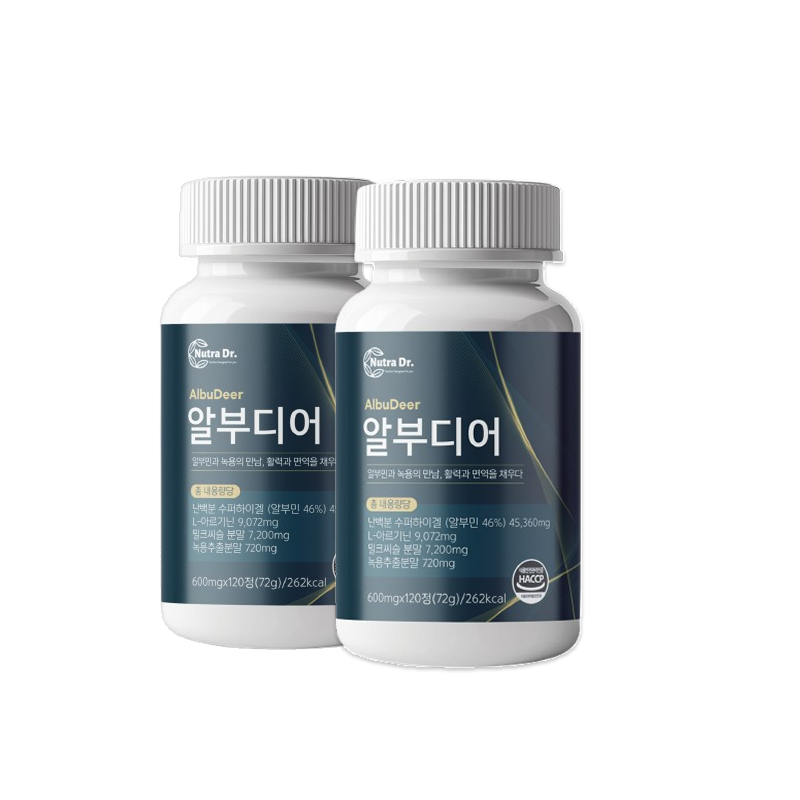 알부디어 프리미엄 알부민 녹용추출물 밀크씨슬 아르기닌 함유 영양 보충제 120정x3통 - 상세 이미지 2