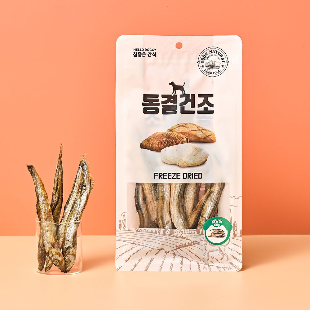 헬로도기 고양이열빙어 고양이트릿 동결건조간식 열빙어, 60g, 1개 제품 이미지