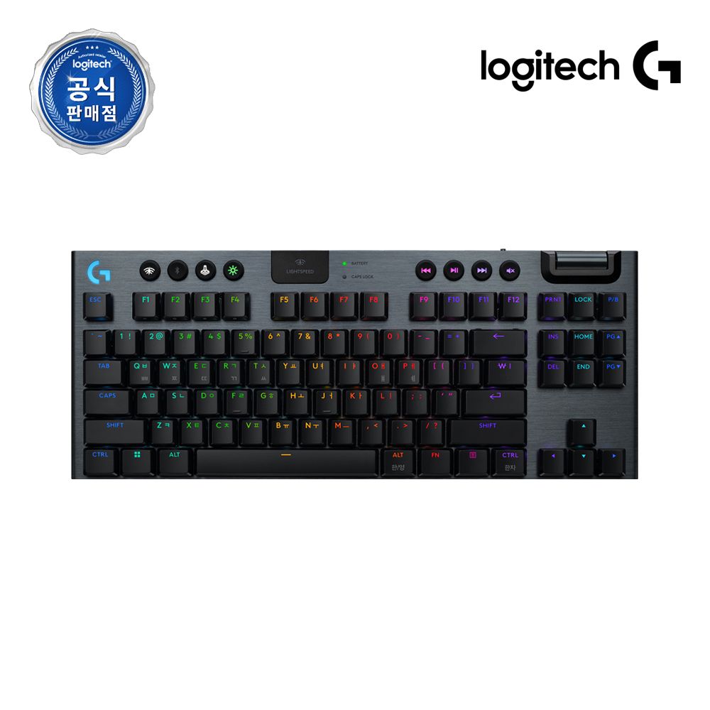로지텍코리아 공식 G915 X TKL LIGHTSPEED 게이밍 키보드 블랙, 적축
