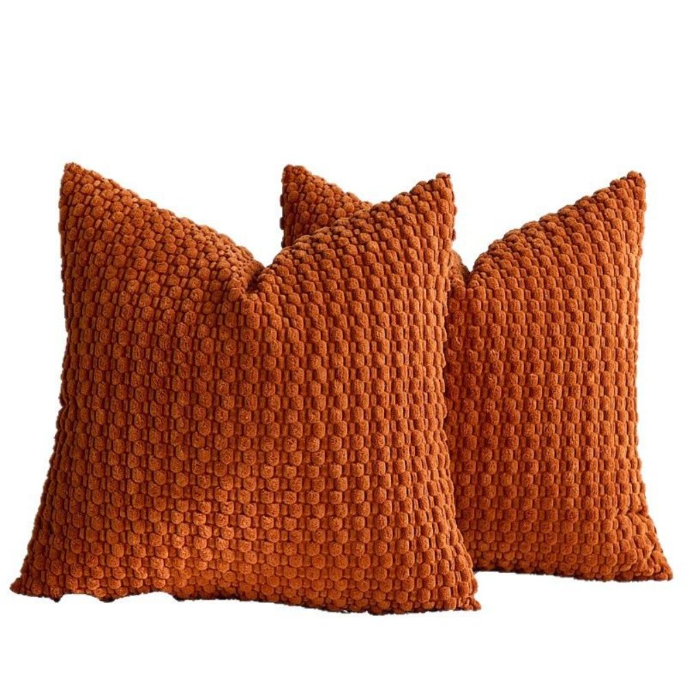 벨벳 소파 쿠션 커버 허리쿠션 베개 의자 침실 인테리어 카라멜 40x40cm - 상품 이미지