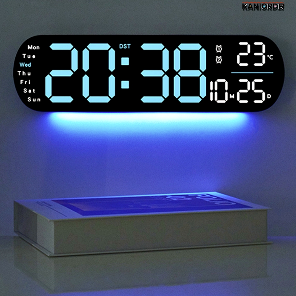 LED 디지털 시계 무드등 벽걸이 큰 달력 강당 거실 침실 벽시계 - 상품 이미지