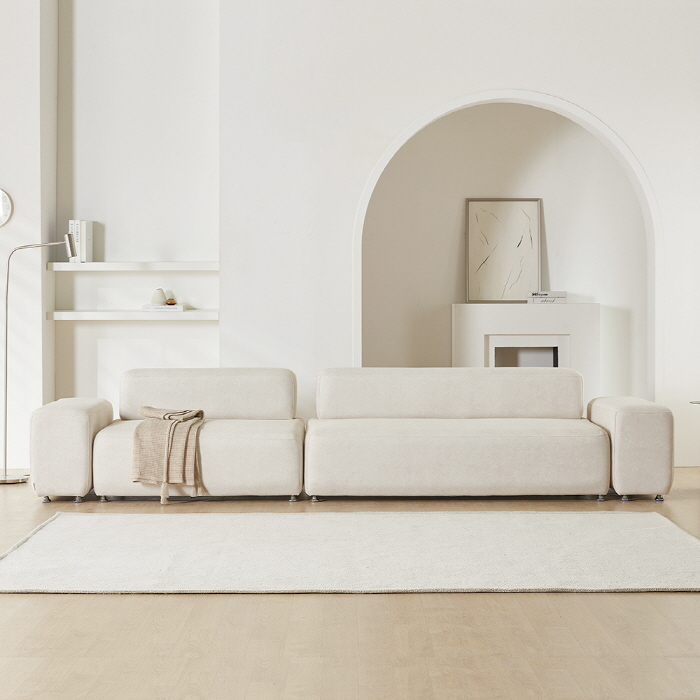 (희망일배송) 몽쉘 모듈형 기능성 조야 패브릭 소파 라이트베이지, 3인용