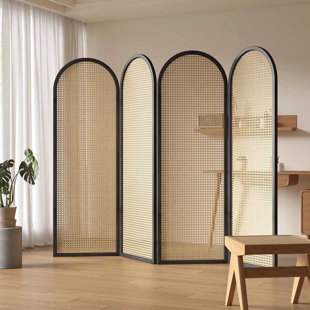 라탄 파티션 인테리어 공간 분리 감성 칸막이 가림막 월넛 2개 45x180cm - 상세 이미지 3