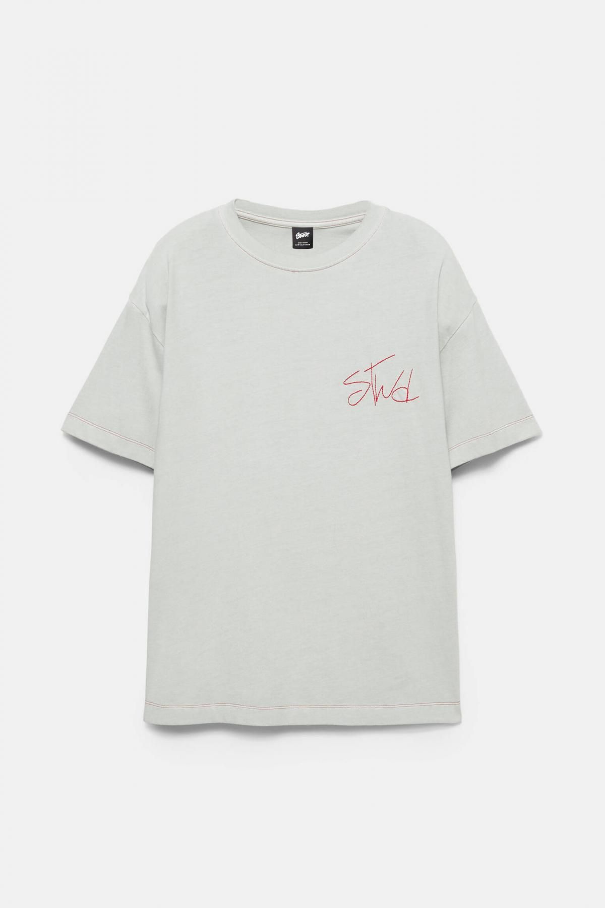 풀앤베어 코튼 테크니컬 배색 스티치 반팔 티셔츠 7153/391 PALE GREY - 메인 이미지