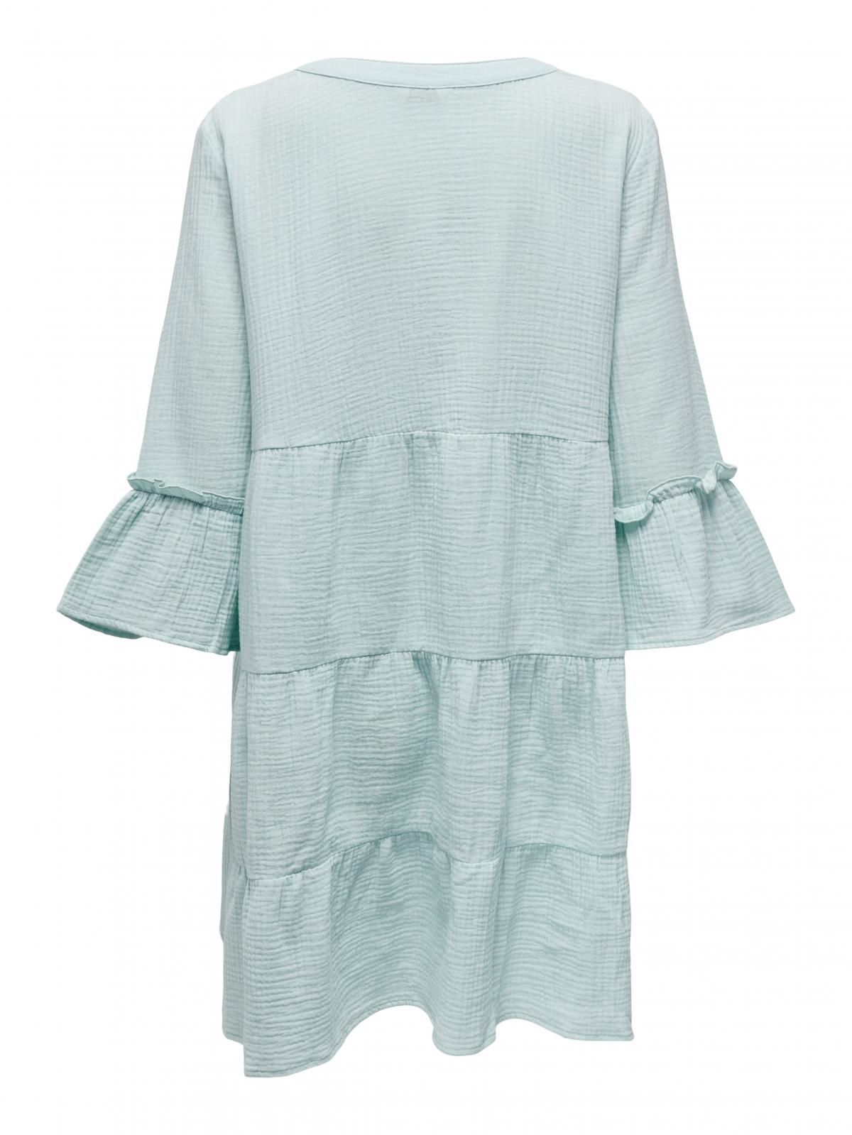 온리 코튼 프릴 미니 원피스 라이트블루 15267999_1439 TURQUOISE / HARBOR GRAY - 상세 이미지 4