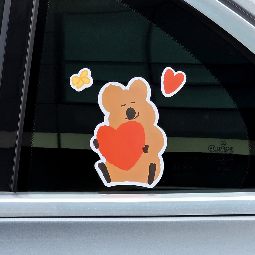 벨르아망 다이노탱 차량용 리무벌 데코 스티커 쿼카 자동차 꾸미기 운전자 새차 선물 러블리 - 상품 이미지