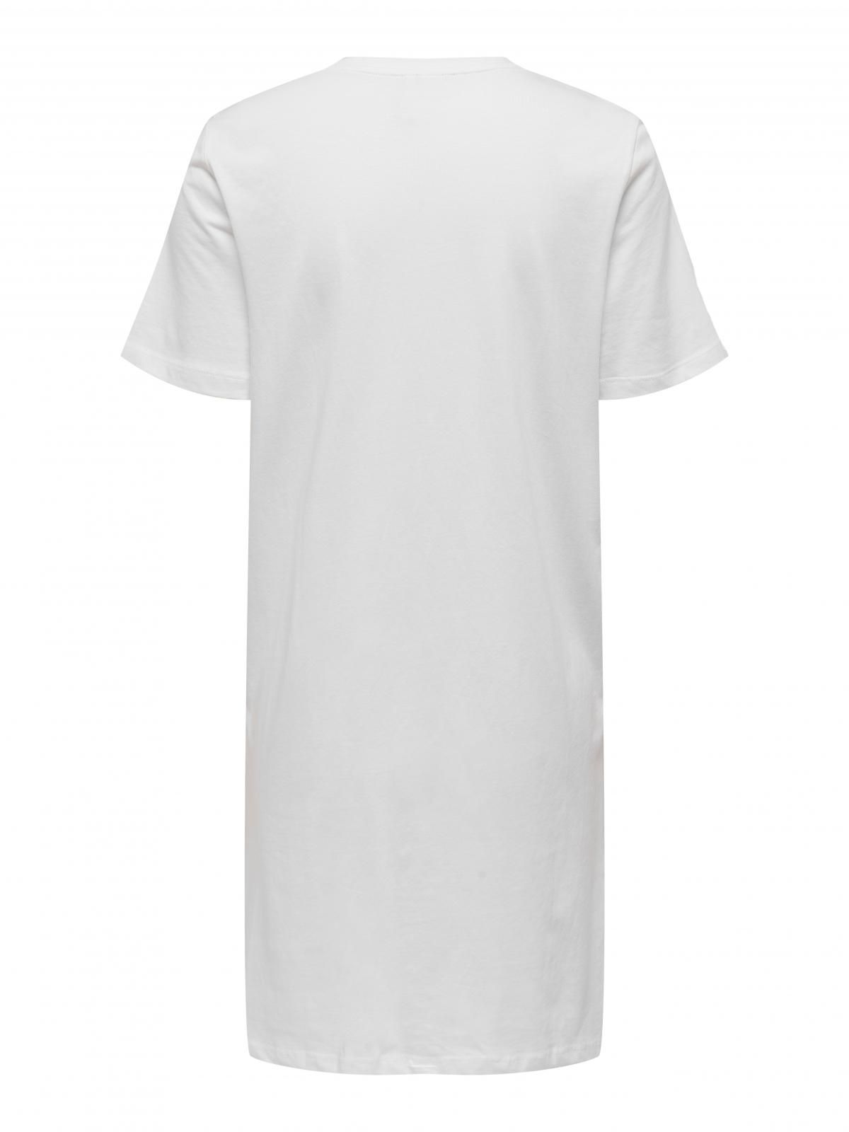 온리 코튼 미니 라운드넥 반팔 원피스 화이트 15233271_5 WHITE / BRIGHT WHITE - 상세 이미지 4
