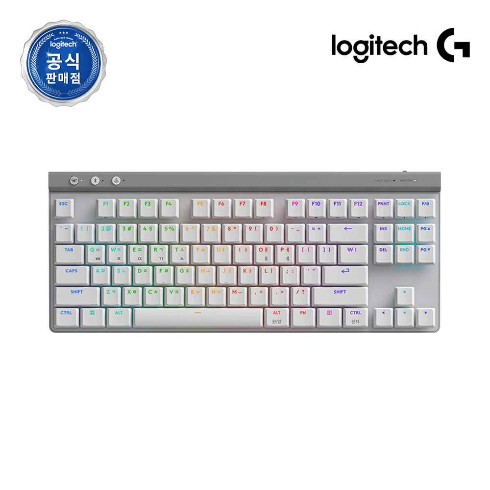 로지텍코리아 공식 G515 LIGHTSPEED TKL 무선 게이밍키보드 화이트, 적축