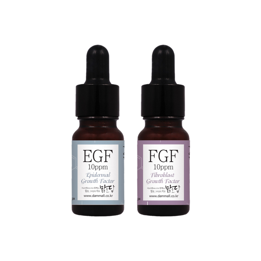 맑을담 EGF FGF 10ppm 앰플 원액 10ml 2종 세트 - 상품 이미지
