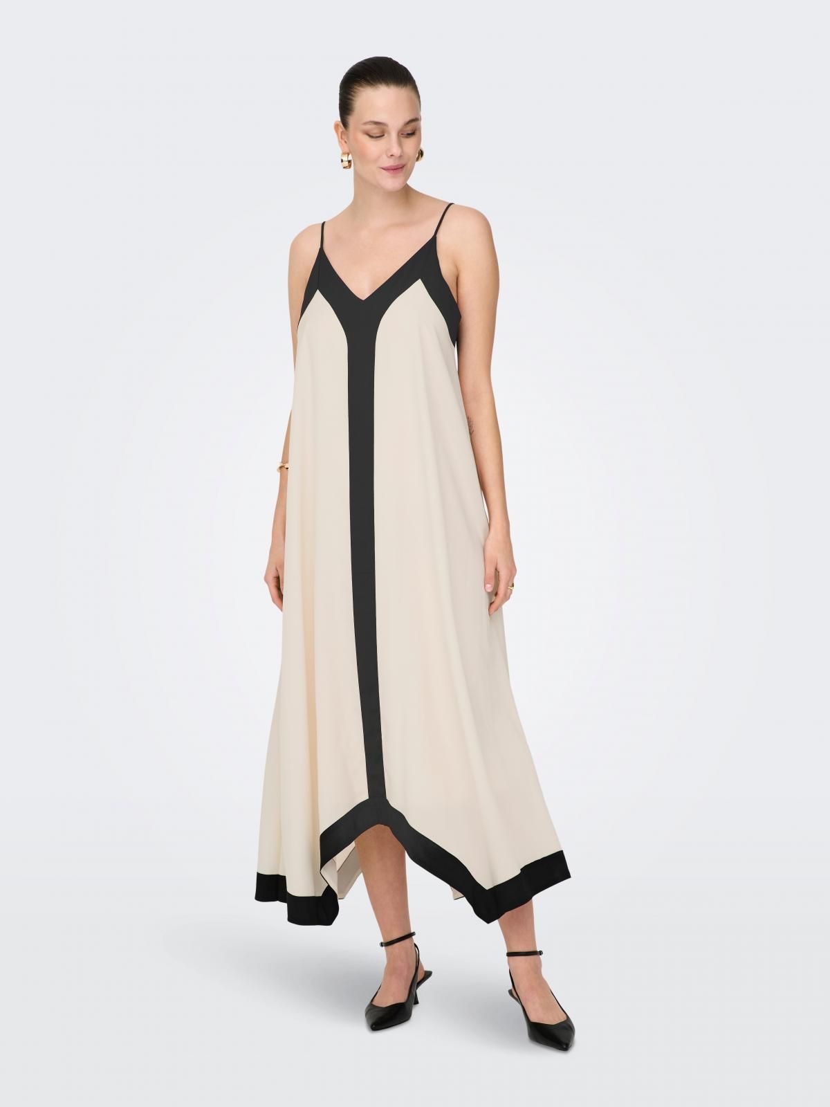 온리 롱 브이넥 스트랩 원피스 15344890_290_1176647 WHITE / EGGNOG - 상세 이미지 5