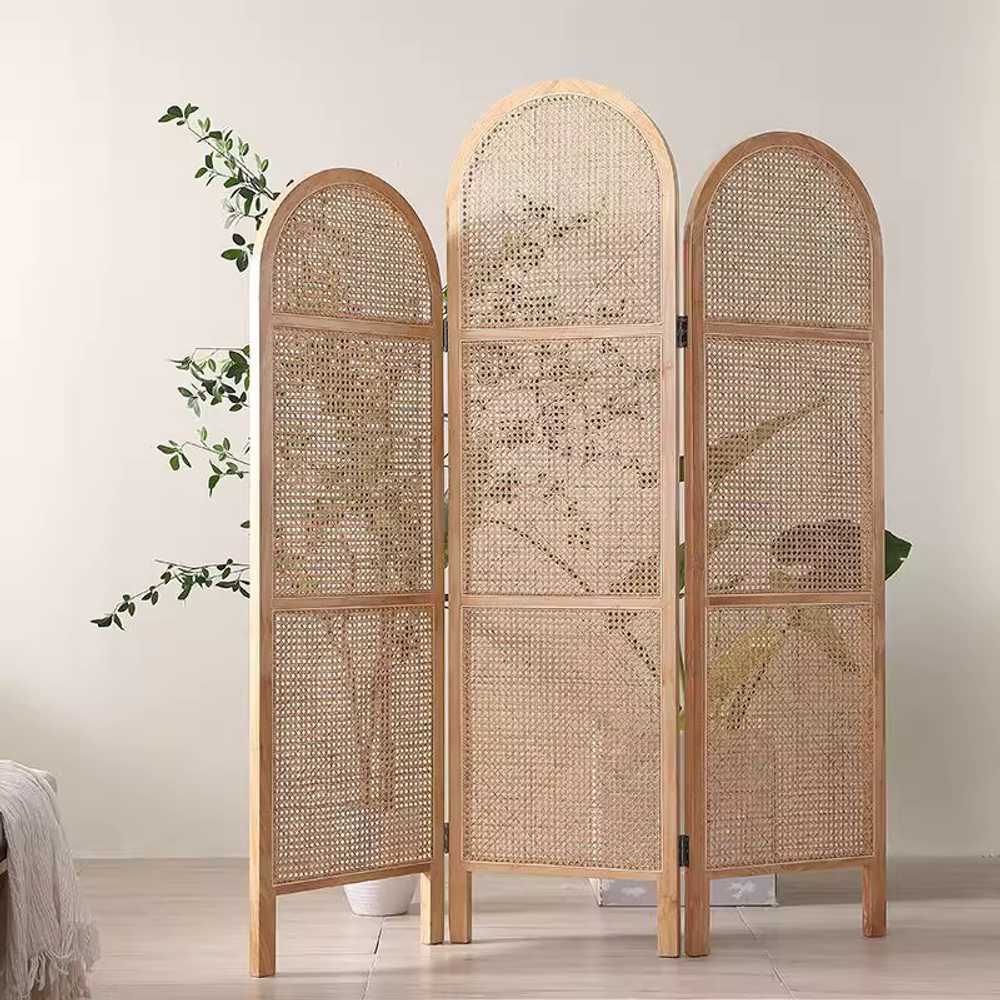 라탄 가림막 파티션 침대 가벽 인테리어 공간 분할용 원목 190x50cm 팬3 이미지 7