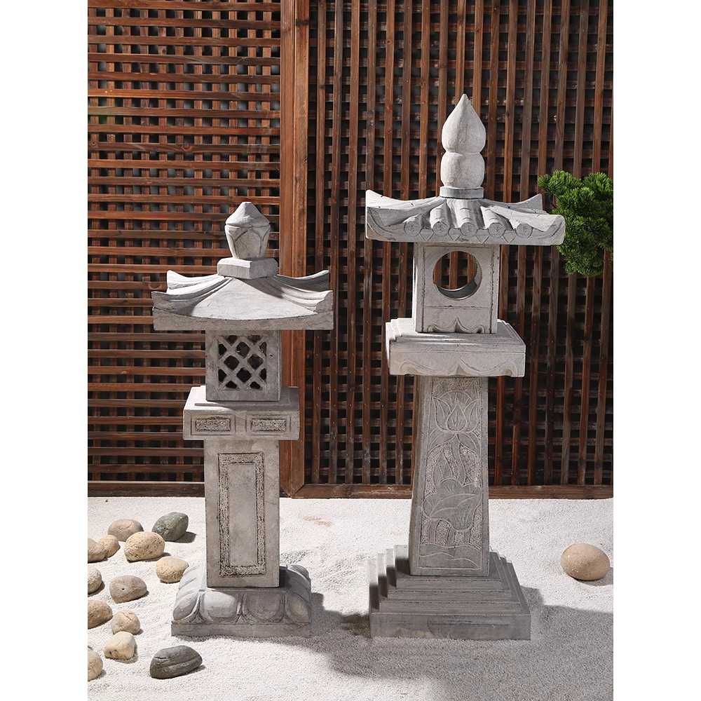 야외 석등 석탑 정원용 석조 조형물 전통 장식품 A형 높이 50cm - 상세 이미지 4