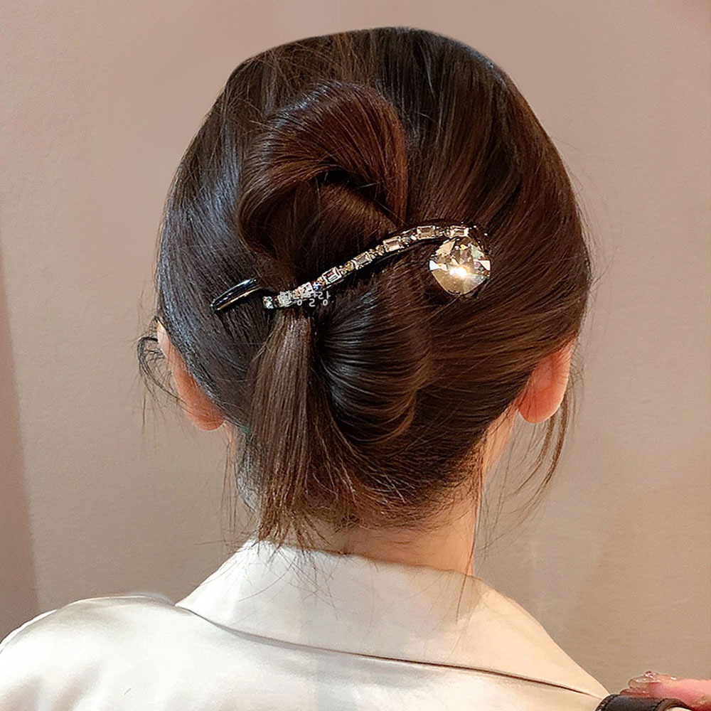 스퀘어 큐빅 트위스트집게핀 고급스러운 헤어삔 가벼운 올림머리핀 - 상세 이미지 2