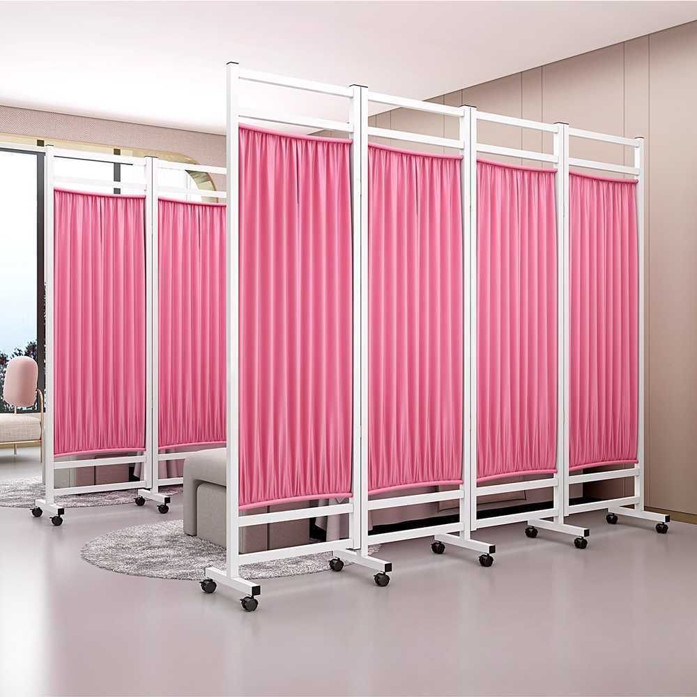 침대용 가림막 파티션 침실 공간분리 프라이버시 커튼 블루 4패널 2mx1.8m - 상세 이미지 3