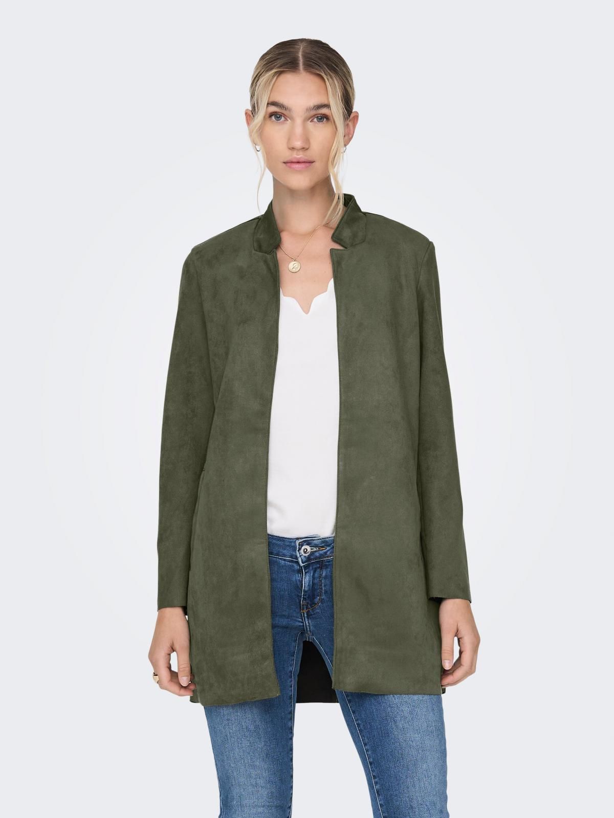 온리 테크니컬 스웨이드 카키 숏 코트 15218563_4263 GREEN / KALAMATA - 상세 이미지 2