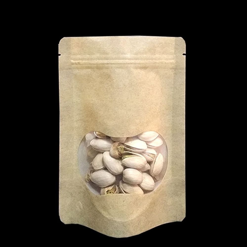 크라프트너츠창 지퍼스탠드봉투 15X22cm 밑8cm 100매 - 상품 이미지