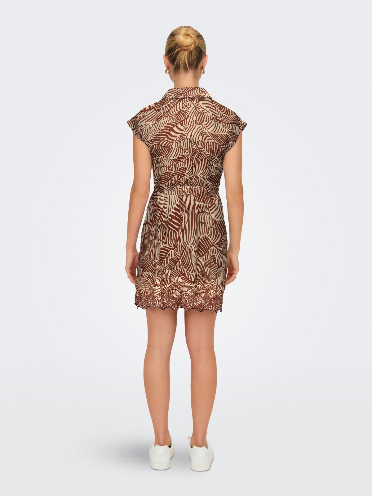 온리 펀칭 자수 벨트 미니 셔츠 원피스 15314411_404_1165764 BROWN / SABLE - 상세 이미지 3