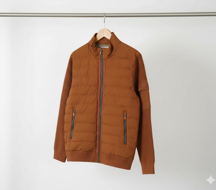 볼빅 남성 겨울 스윙하기 좋은 니트 패딩 콜라보 골프웨어 스윙 니트자켓 - 상세 이미지 2