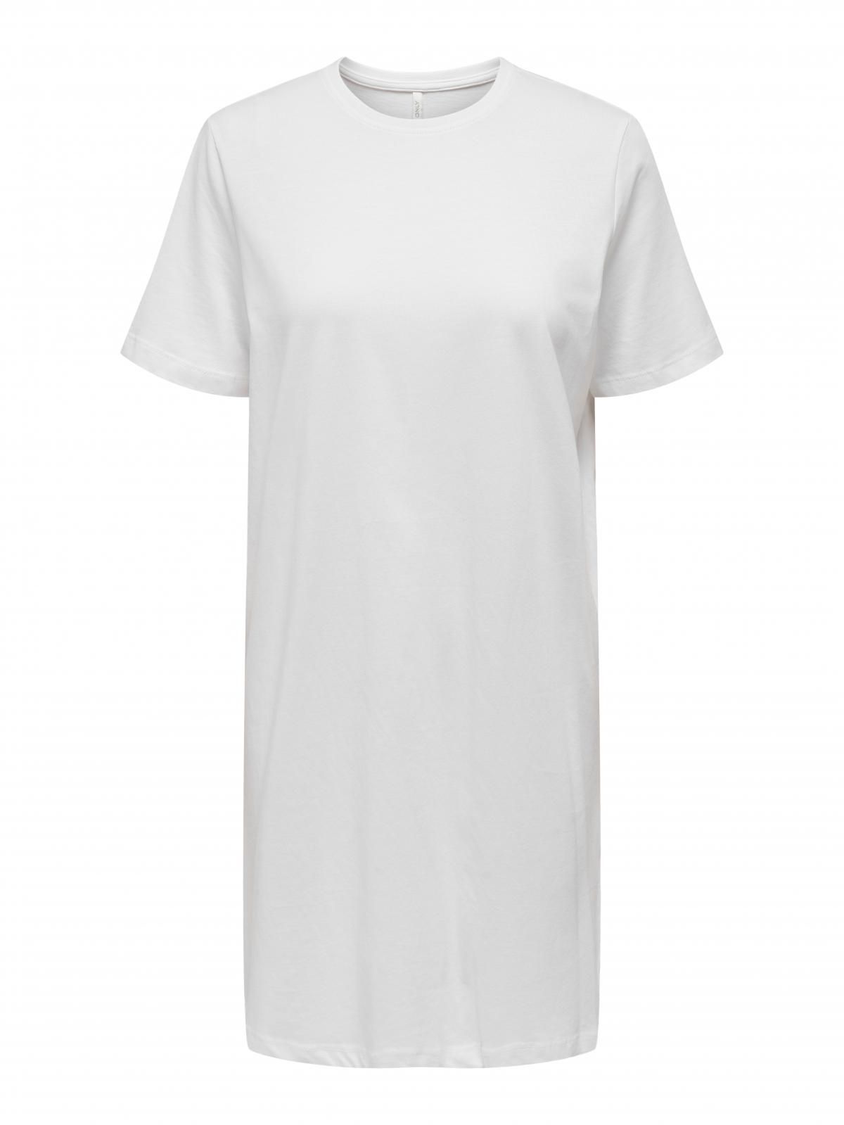 온리 코튼 미니 라운드넥 반팔 원피스 화이트 15233271_5 WHITE / BRIGHT WHITE - 상세 이미지 3