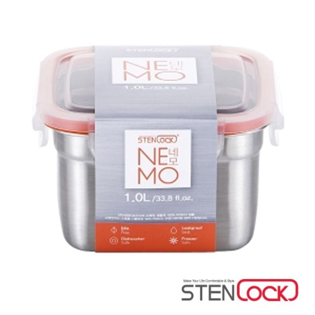 스텐락 네모 정사각 밀폐용기 8호 1000ml - 상품 이미지