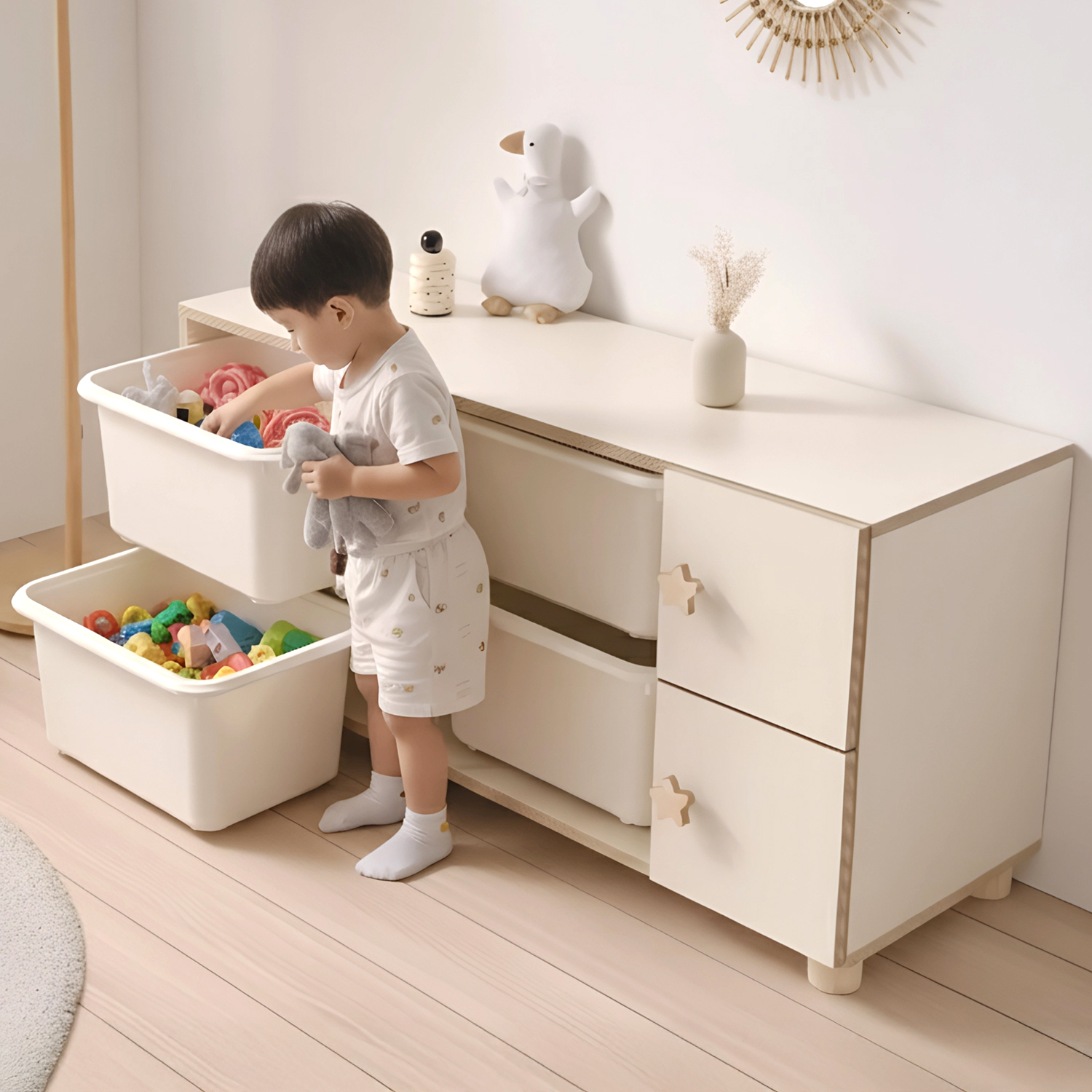 장난감 서랍장 1200 키즈 수납장 유아 아기 수납장 장난감장