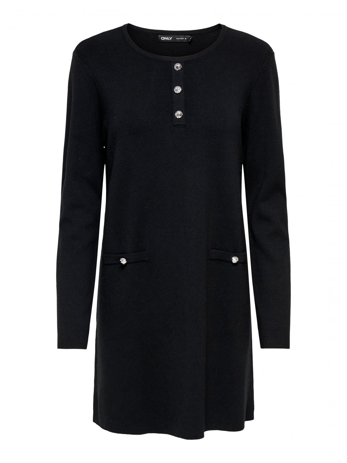 온리 테크니컬 니트 라운드넥 미니 원피스 15369320_2161_1255642 BLACK / BLACK - 상세 이미지 3
