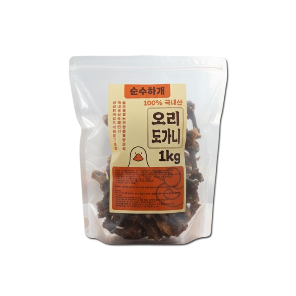순수하개 수제 강아지간식 오리도가니, 1kg, 1개 - 메인 이미지