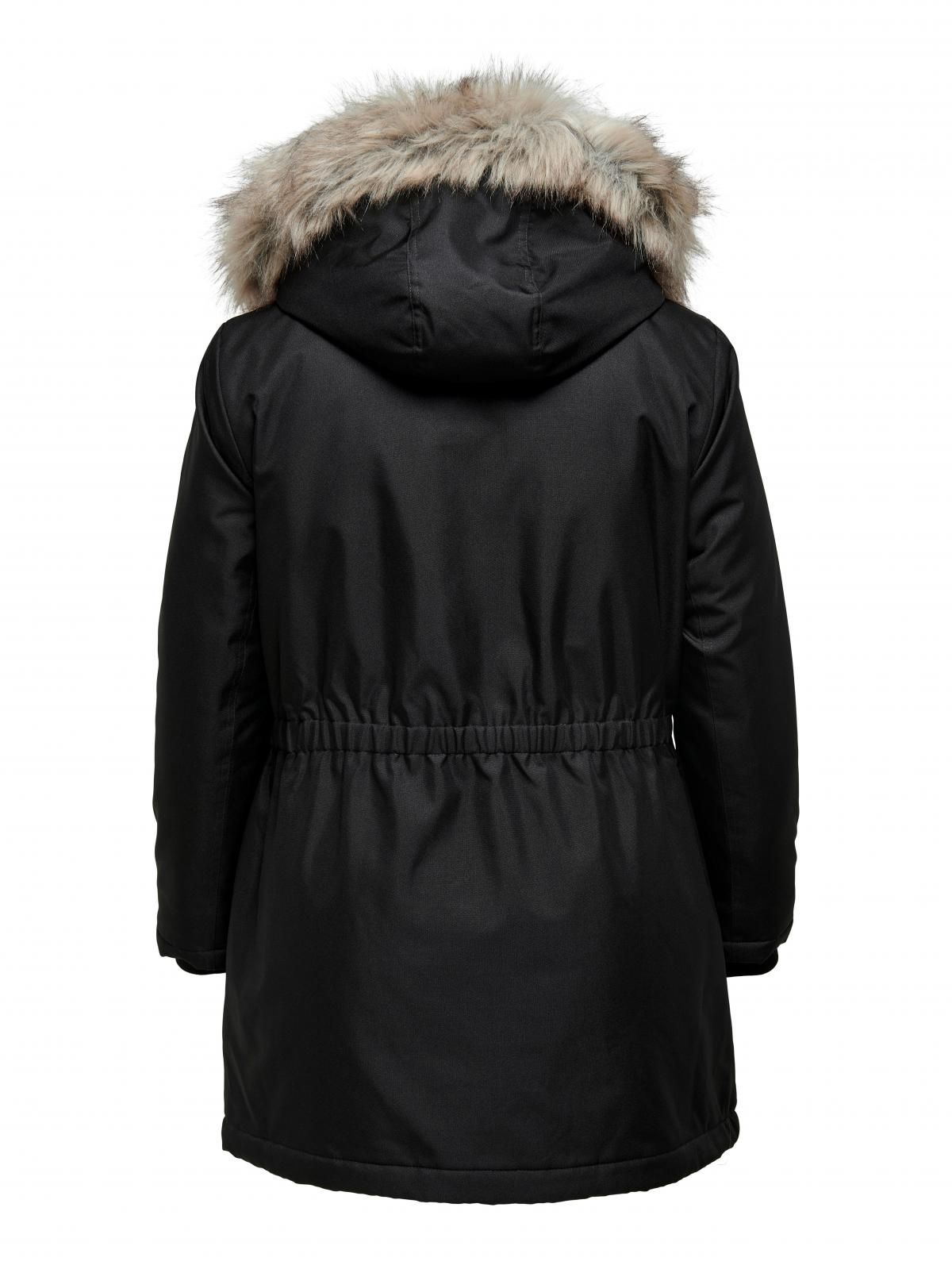 온리 테크니컬 롱파카 블랙 퍼후드 15185999_2161_889536 BLACK / BLACK - 상세 이미지 4